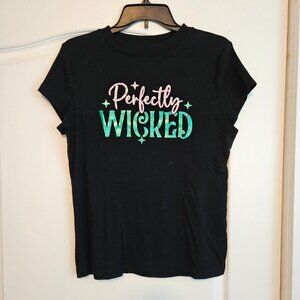 Wicked The Musical Custom Graphic Tee Printed on A New Day Black Top Large